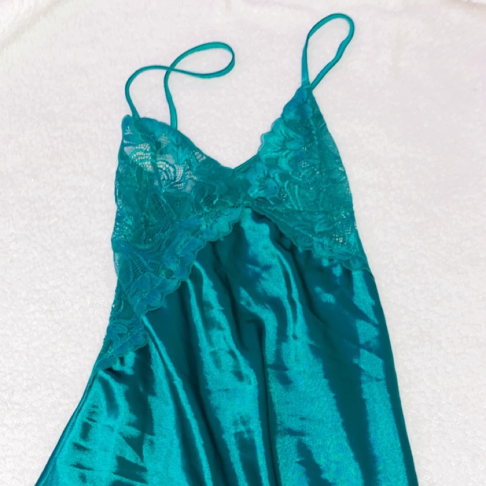 green slip dress